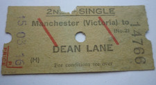 Manchester Victoria to Dean Lane Oldham Loop (closed)  Railway Station Ticket