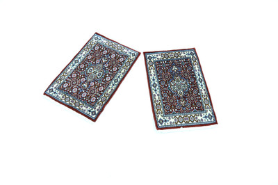 2 x Handgeknüpfter Orientteppich Moud   Auto Fußmatten( 60 X 40 CM)   Neu Top