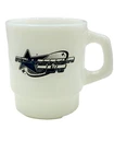 Millennium Bug Vintage Milk Glass Stackable White Mug