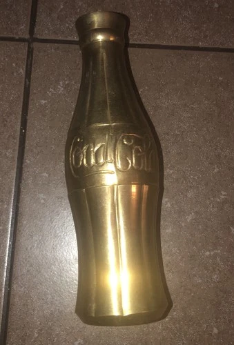 Coca-Cola Brass Hobbleskirt Style Bottle Vase Paperweight Vintage
