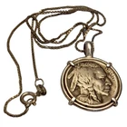 1919 Buffalo Nickel Coin in Handmade Sterling Silver Necklace