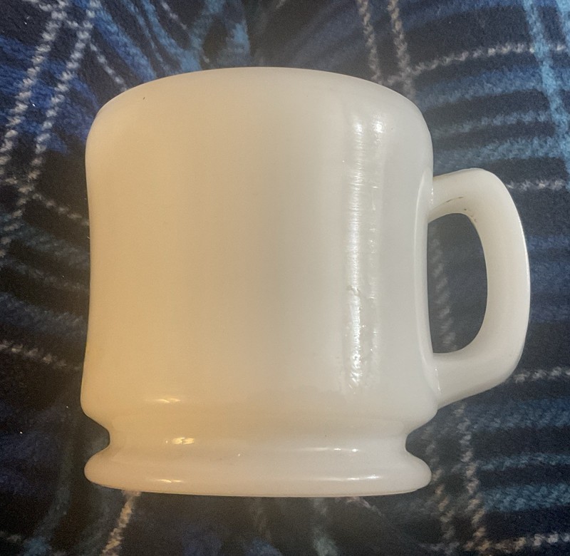 Hazel Atlas(?)  Milk Glass Coffee Cup Mug Plain White 3.5"
