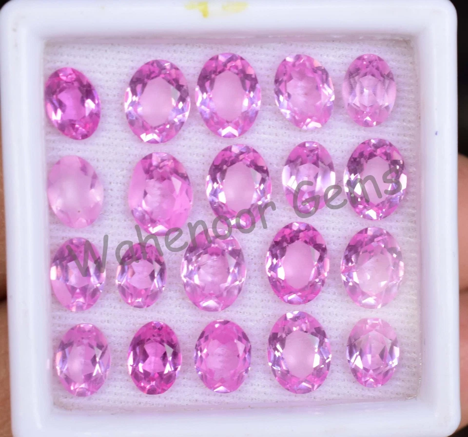 20 Pcs Natural MOGOK Pink Ruby 7.10 mm Oval Certified AAA+ Loose Gemstone - Image 2 of 4