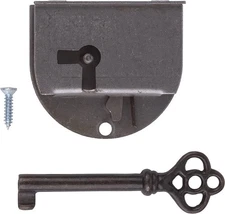 Rounded Half Mortise Lock with Skeleton Key for Right Hand Cabinet Door, Dres...