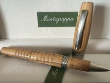 Montegrappa Pace Wood Olive Ballpoint Pen Hebrew Engravings Limited Edition