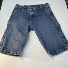 Wrangler Jean Shorts Boys Sz 10 Blue Denim 100 Cotton Adjustable Waist School  