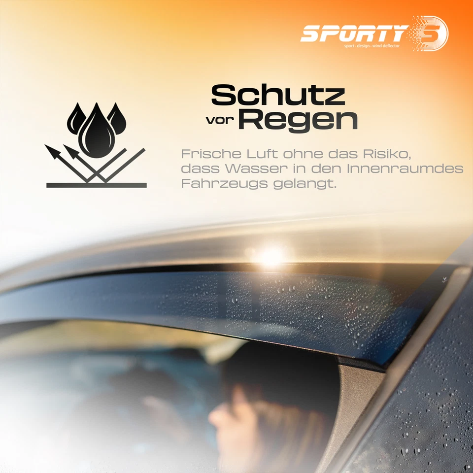 Sporty Windabweiser Satz 4 für Daewoo Kalos 2002-2011 5-türig, vorne und hinten - Bild 4 von 4