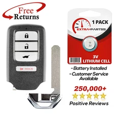 Remote Keyless Entry Fob Uncut Key Blade Replacement For Honda 4b SUV (KR5V2X)