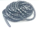 1/4" (6mm) Diameter x 50 ft long Spiral Cable protective wrap sheath 20mil black