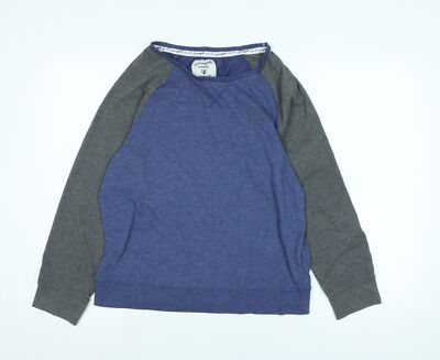 Ananas Damen blau Baumwolle Jersey T-Shirt Größe 14 U-Boot-Ausschnitt - Logo
