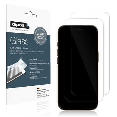 2x Schutzfolie für Apple iPhone 16 Pro Max - Anti-Shock 9H Folie dipos Glass