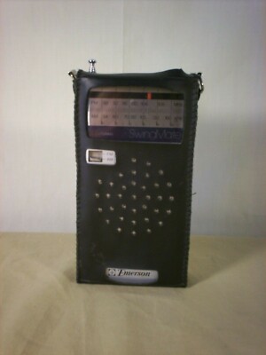 EMERSON  SWINGMATE Pocket Radio W/Case PH 3780A Swing Mate Silver AM/FM  Working