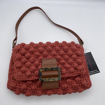 Purse Festival Baguette Bag Natural Crochet No Boundaries Shoulder Lined