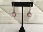Artisan Crafted Pink Opal Cabochons Sterling Silver and 18K Gold Dangle Earrings — photo 1