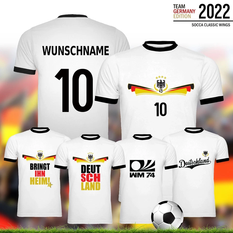 EM Europa 2024 Deutschland Fußball Fan Trikot Retro T-Shirt Wunsch Name Zahl