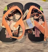 Disney Minnie Mouse Pink Black Sandal Flip Flops Size 7/8 Toddler NWT 53