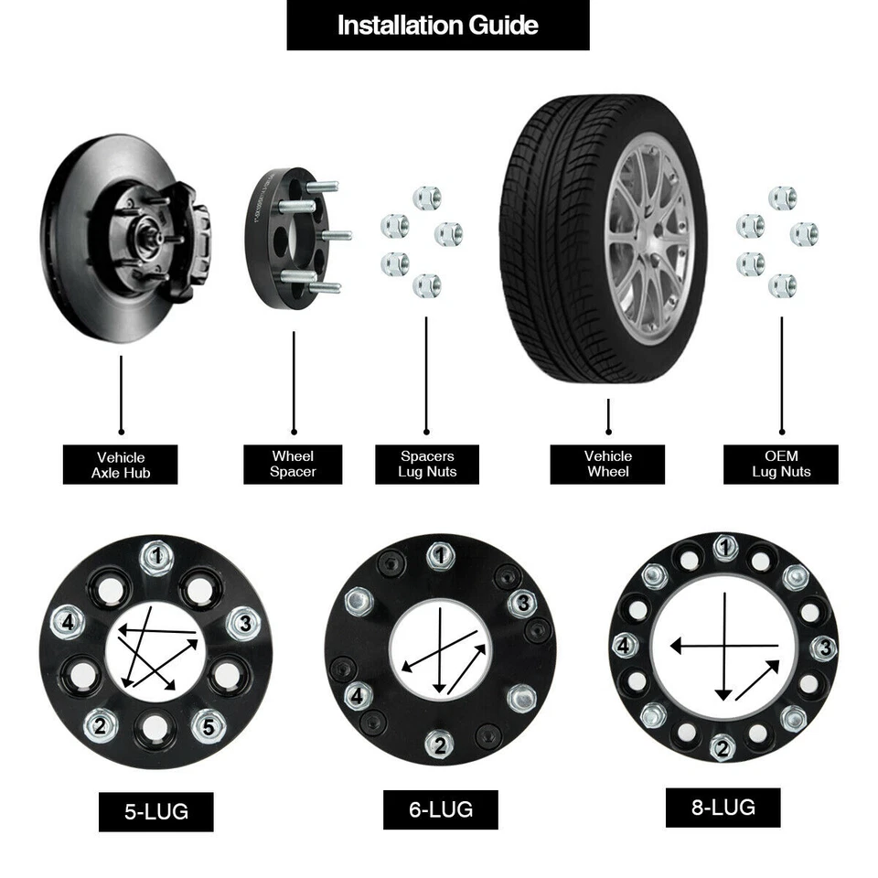 Adaptadores espaciadores de rueda 4 piezas 1" centrados en el cubo 5X115 para Chrysler 300 Dodge Challenger Foto 2 de 4