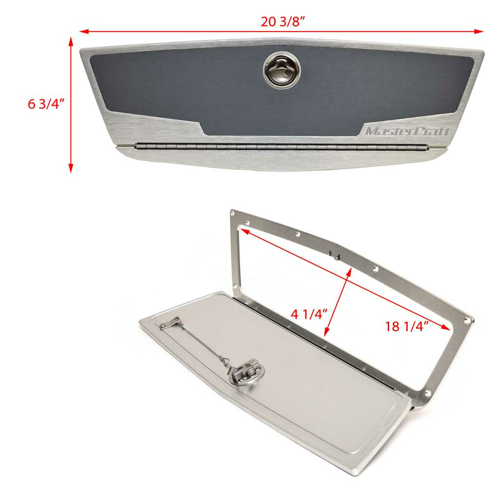 MasterCraft Boat Glove Box Door 589955 20 3/8 x 6 3/4 Inch Aluminum