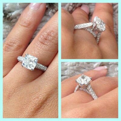 2.10 Ct. Cushion Cut Micro Pave Round Cut Diamond Engagement Ring G,VS2 GIA14K