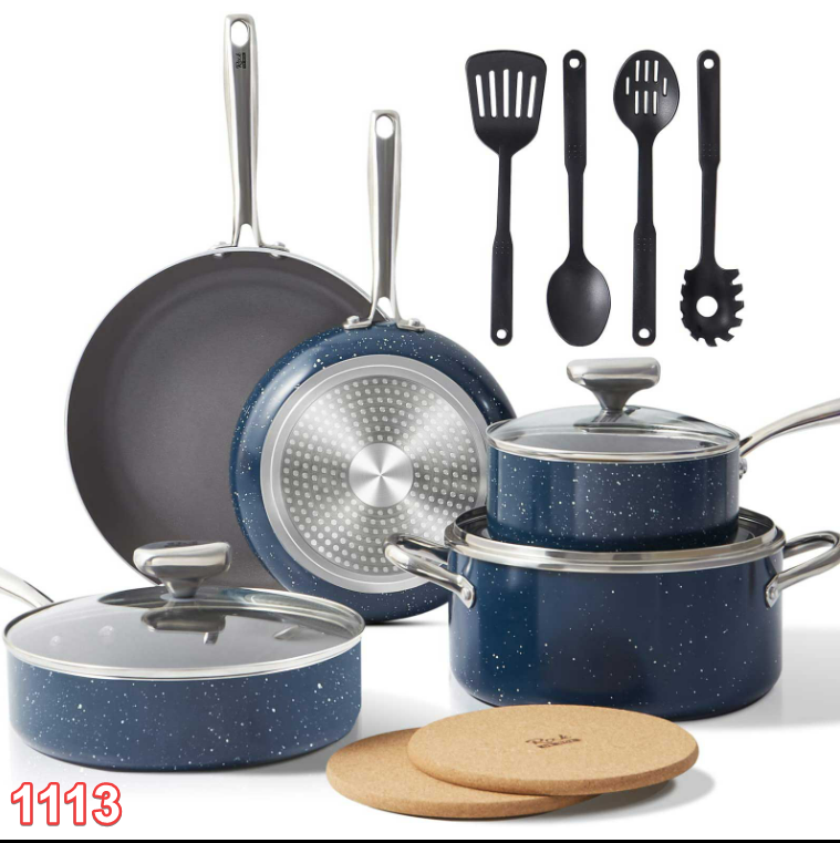 Rockurwok Ceramic Nonstick Cookware Set 14 PCS Pots & Pans Rockurwok Ceramic Nonstick Cookware Set 14 PCS Pots & Pans