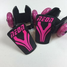 Yvolution Light Up Glowing Pink Clip Go Heel Neon Street Rollers Skates Shoes