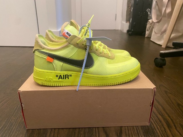 Size 10 - Nike Air Force 1 Low x OFF-WHITE Volt 2018 for sale online | eBay