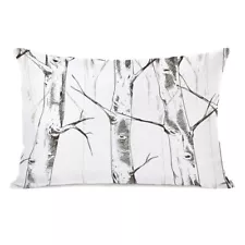 One Bella Casa 87260PL42 14 x 20 in. Birch Trees Pillow - Modern Home Decor