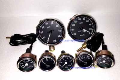 Smiths Temp F Öltemp F Öl Kraftstoff Volt Anzeige Tacho 180-0 kmh + 0-80 U/mi...