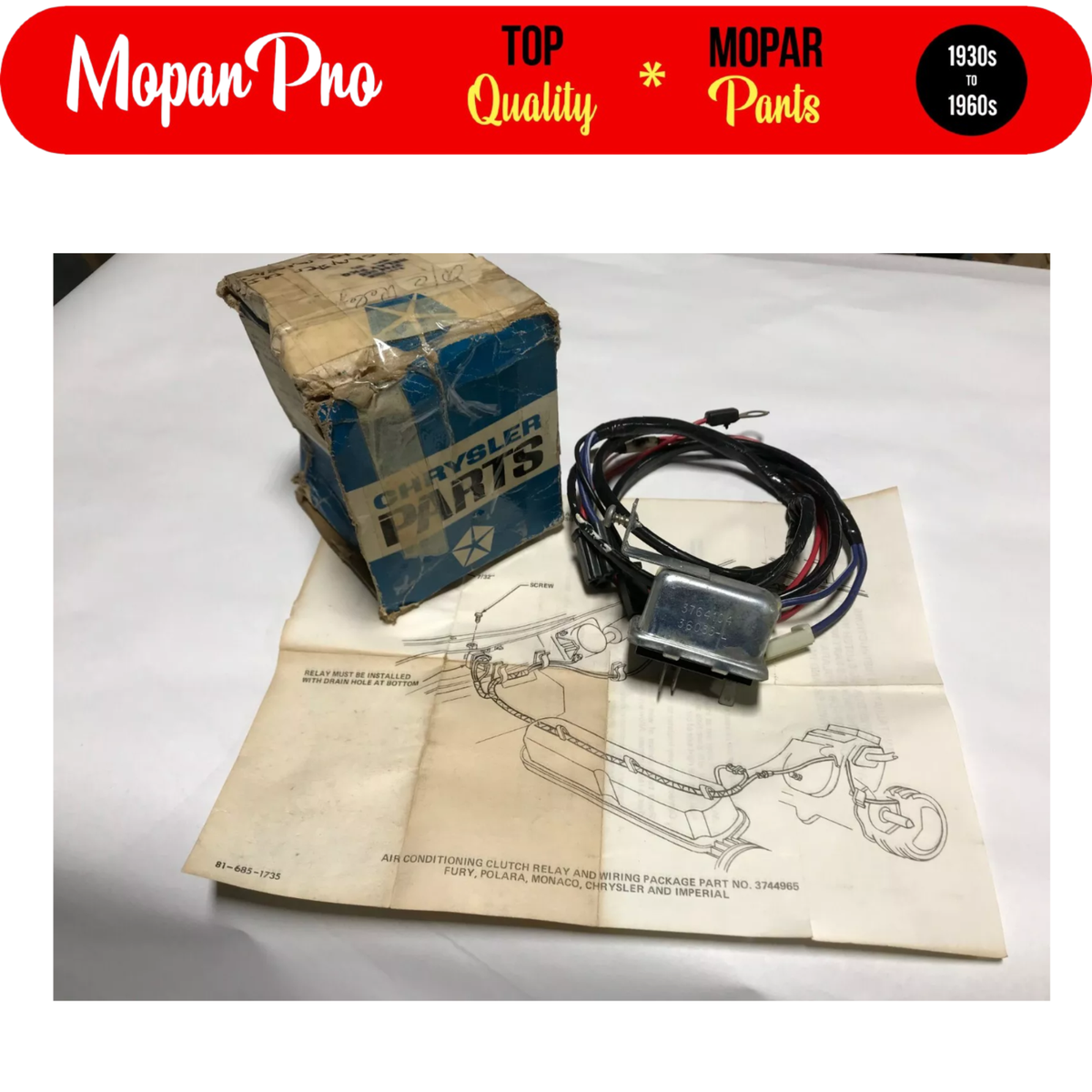 1972 1973 PLYMOUTH DODGE CHRY. NOS MOPAR A/C CLUTCH RELAY KIT 72