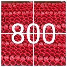 800 RED Plastic Bottle Caps Coca Cola CRAFTS mixed years from 2010 to 2025