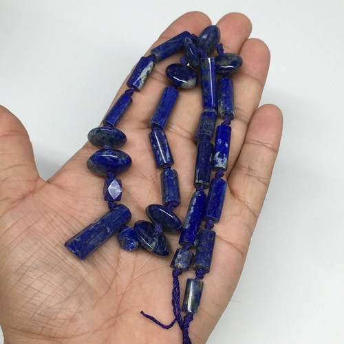 52.1g, 8mm-30mm Natural Lapis Lazuli Bead Mixed Shaped Strand, 27 Beads,LPB148 - Picture 4 of 9