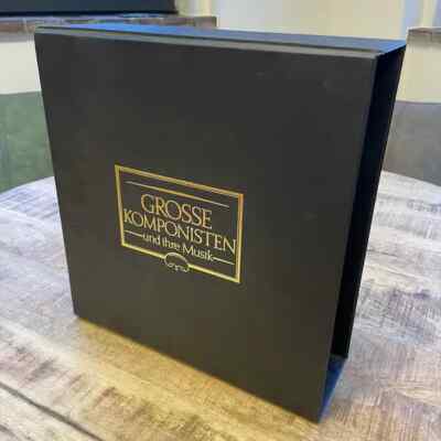 Vinyl Vintage Schallplattenbox in schwarz/gold mit Aufschrift, für ca. 20 LPs