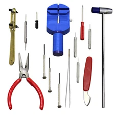 16pc Watch Back Opener Repair Tool Kit Band Pin Strap Link Remover Watchmaker