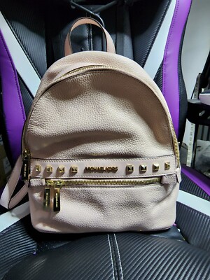 Michael Kors Kenly Medium Studded Leather Backpack Powder Blush