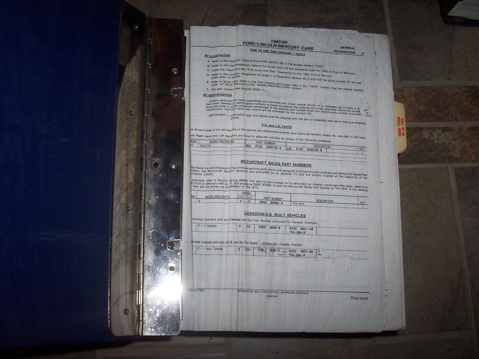 1984 Ford Mustang Parts Catalog Manual Convertible SVO L LX GL GLX GT