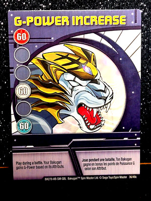 BAKUGAN CARD G-POWER INCREASE. SAVE WITH MUSTGO-SHOPPIN, COMBINE SHIPPIN