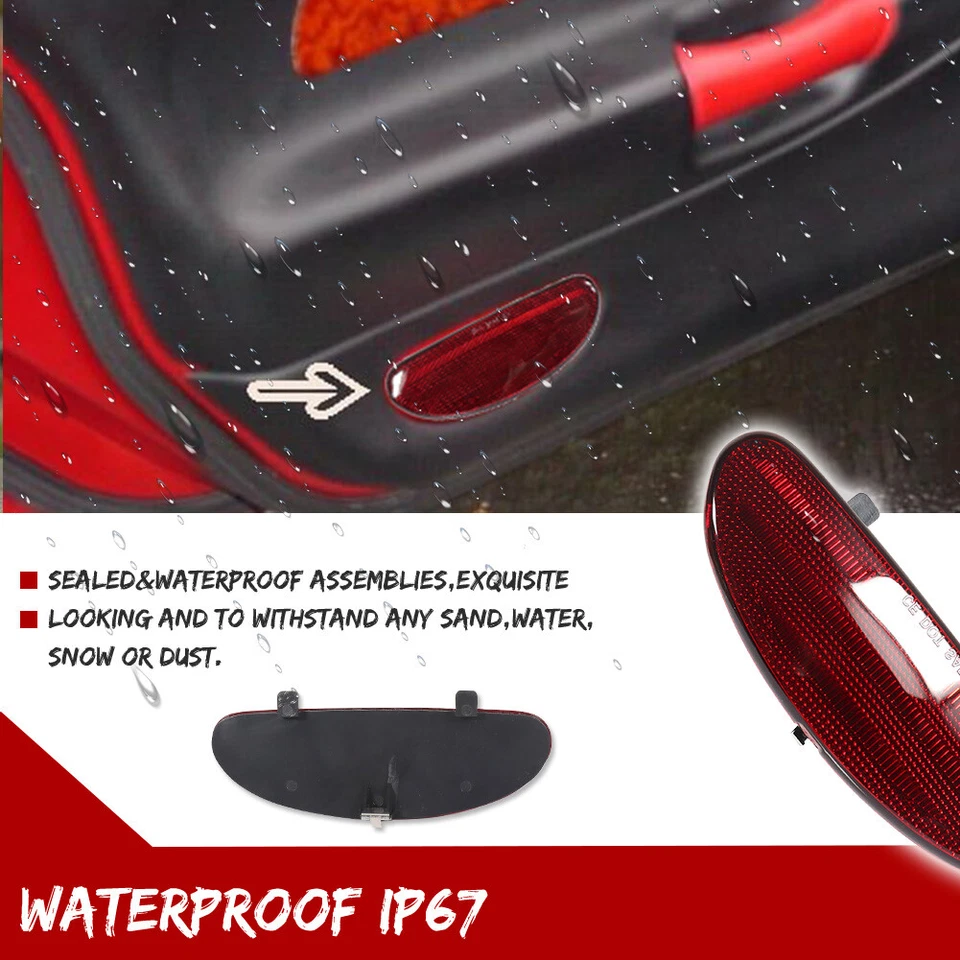 Lente vermelha refletora painel porta Corvette C5 1997 2004 2000 1999 2003 1998 2001 - Imagem 4 de 4