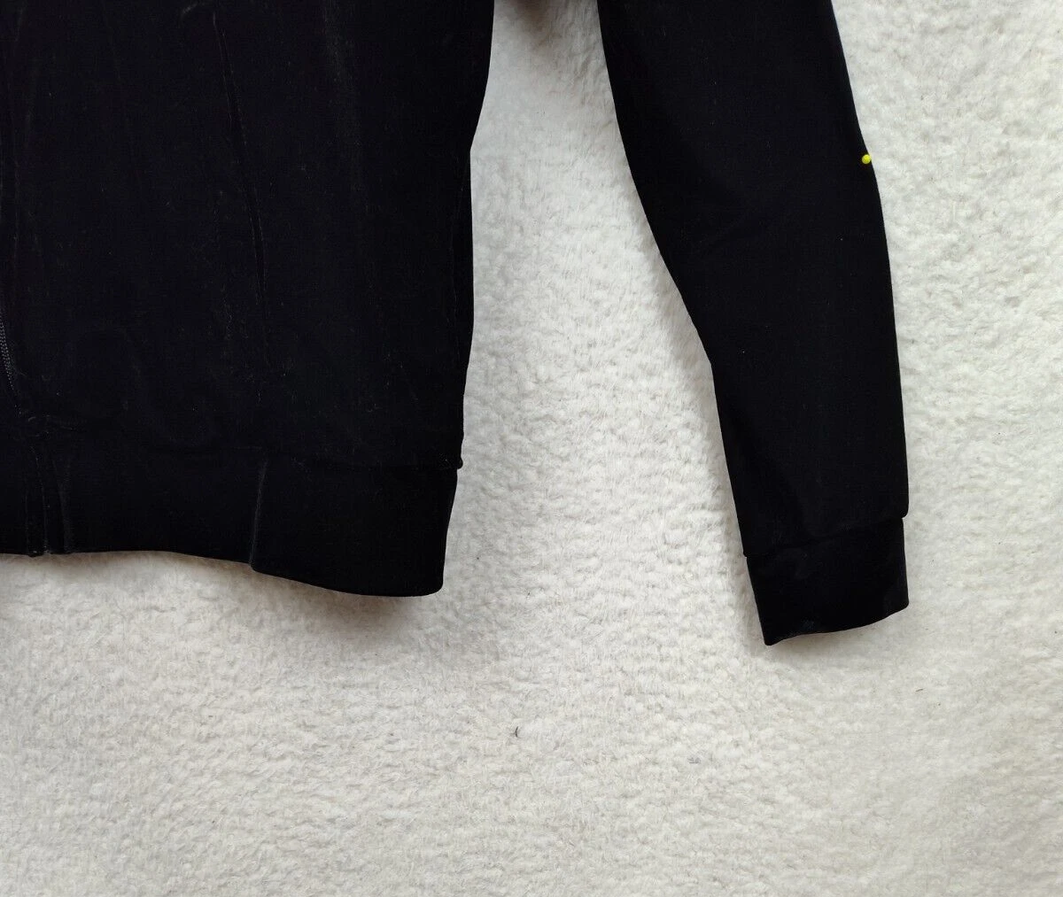 PALM ANGELS Maglione donna New York & Company piccolo nero velluto manica lunga felpa zip intera