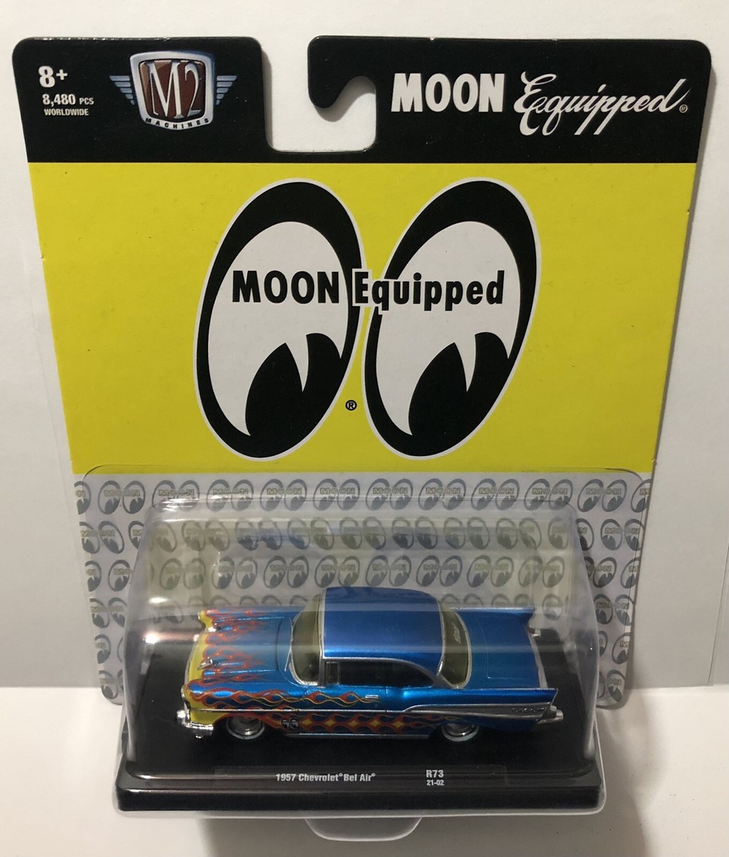 2021 M2 Machines R73 MOON EQUIPPED Blue Flames 1957