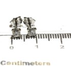 14k white gold .31ct I1 I2 H princess diamond 4 prong stud earrings — photo 7