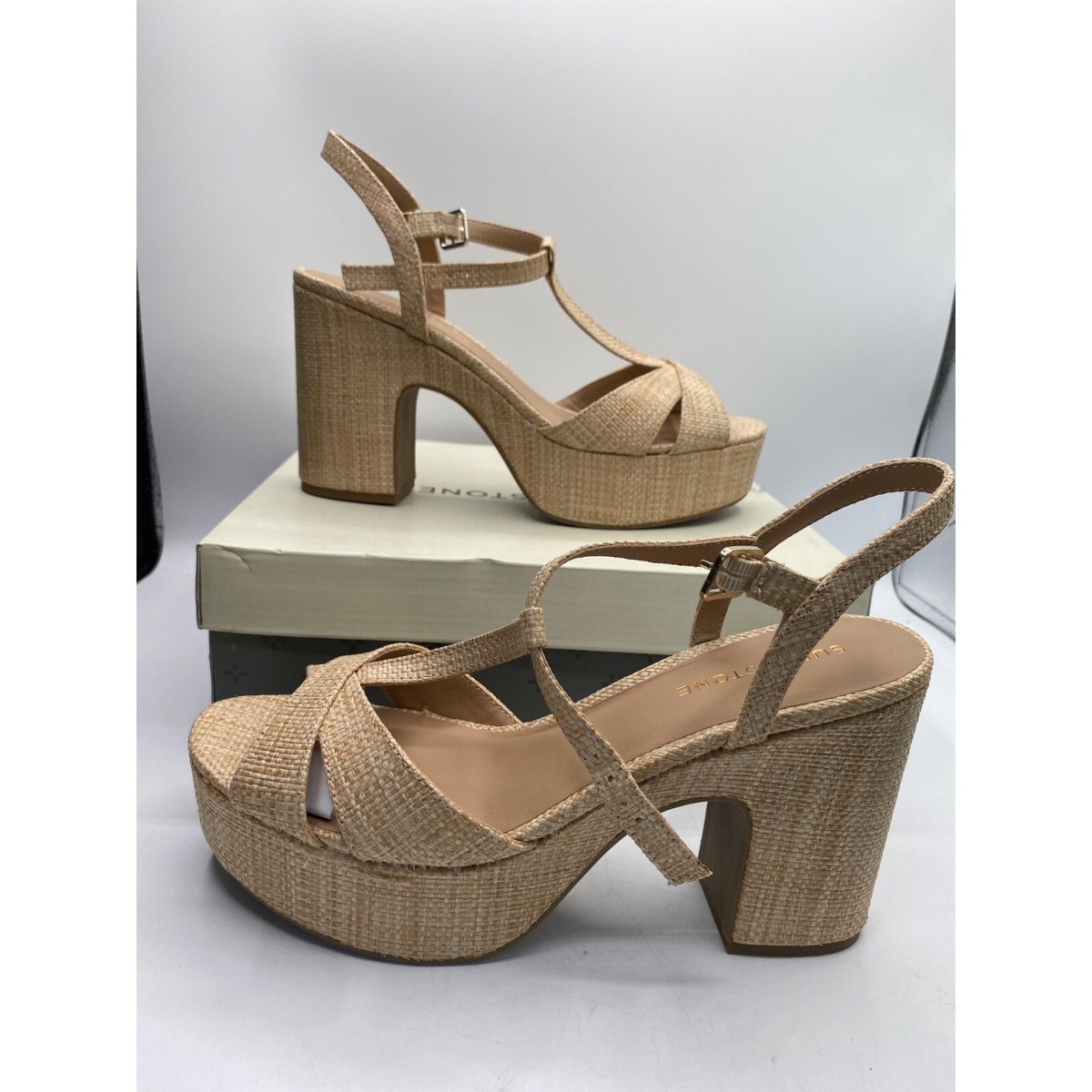 ★JILL BY JILLSTUART☆Ribbon platform sandals Sun + Stone Women's Jillien Platform Block Heel Dress