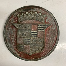 Original 1940s 1950s Cadillac Sombrero Hubcap Badge Medallion Emblem Brass