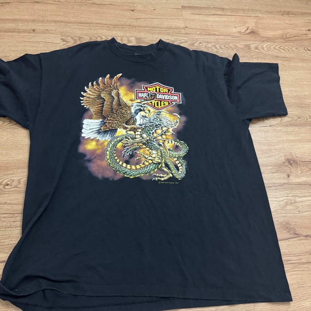 Harley-Davidson HAWAII 古着 ハーレー イーグルXL 80s vintage HARLEY DAVIDSON EAGLE DRAGON t shirt size XXL