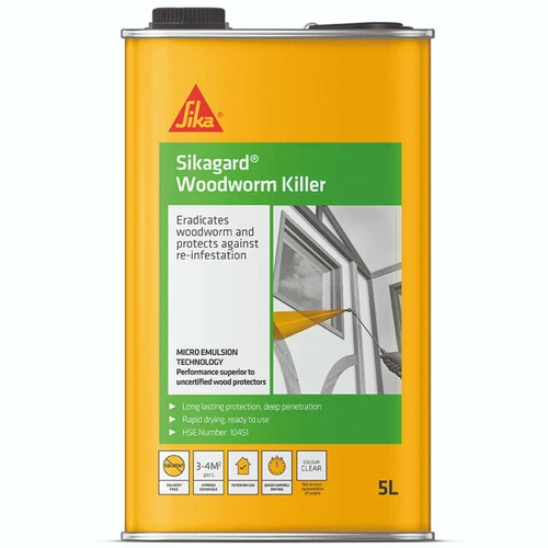 Sikagard Woodworm Killer - Eradicates Woodworm and Protects Against 5 Litre