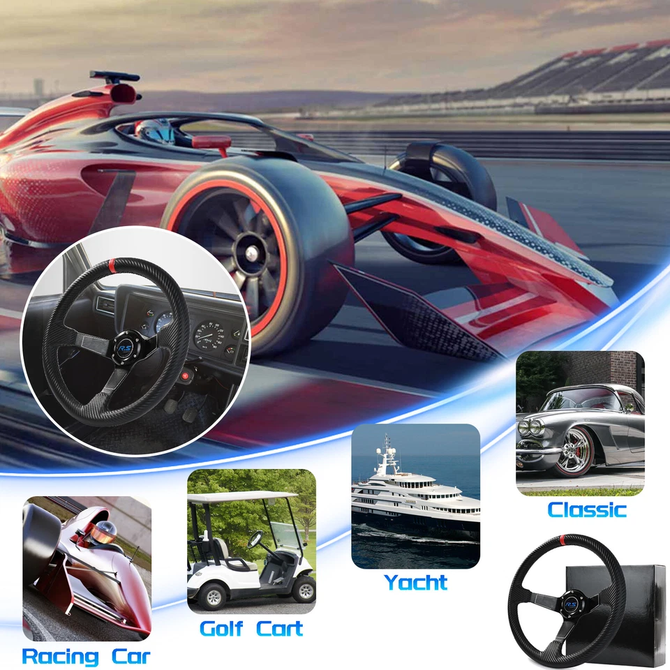 Sport Lenkrad tief geschüsselt Motorsport Rallye Racing Rennsport Lenkrad 350mm. - Bild 4 von 4