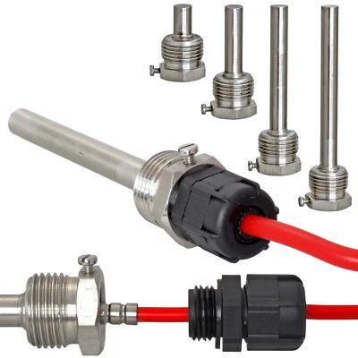 MANICOTTO SOMMERGIBILE acciaio inox 1/2" da 30 a 400 mm tubo di protezione 6 mm sensore temperatura