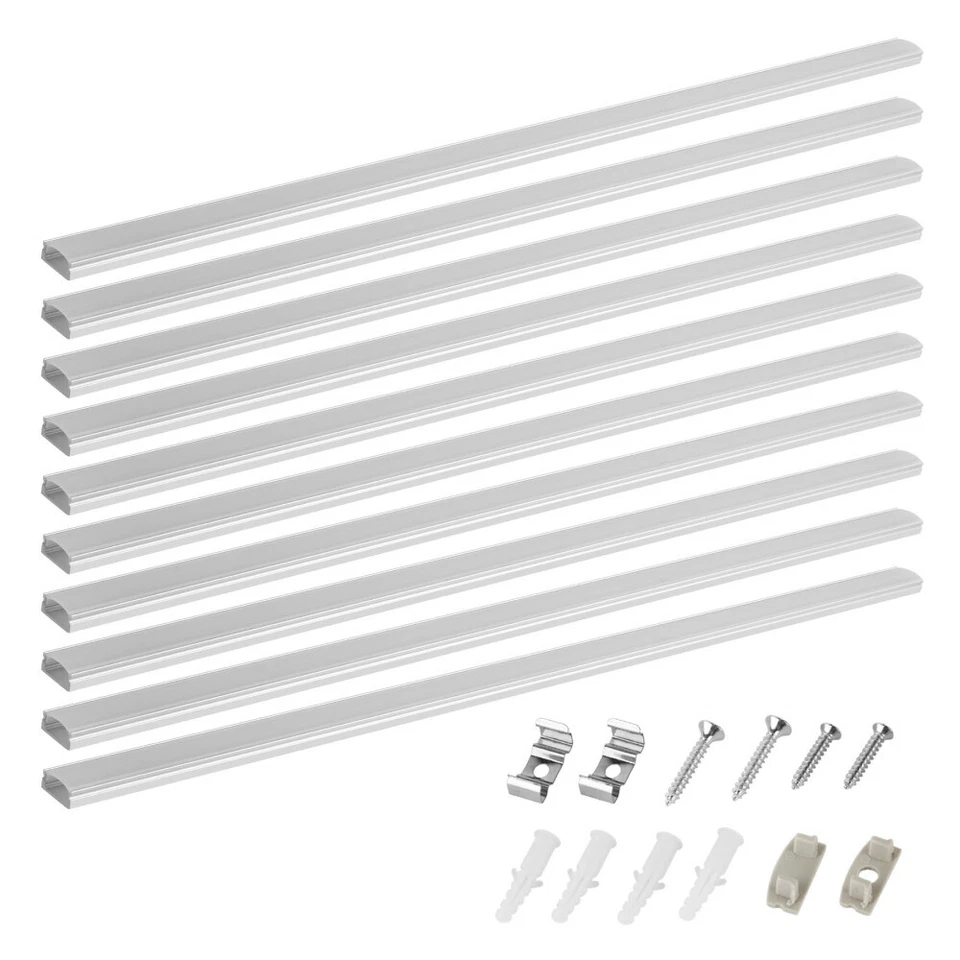 10M LED Profil Aluprofil Alu Leiste Schiene Profile f LED-Streifen Eloxiert