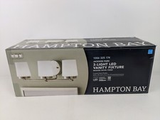 Hampton Bay 3-Light Integrated LED Bathroom Vanity Light Brushed Nickel 22"