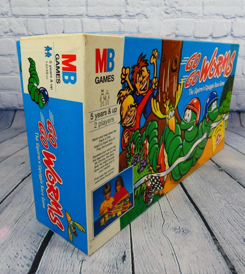 GO GO WORMS - The Squirm 'n' Squiggle Race Game by MB Games 1994 (5+) ~ Complete - Image 3 of 4