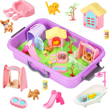 Pet Sensory Bin,Dog and Cat Sandbox for Kids,Kids Play Sand Kit,Pet Play Set ...